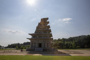 Stone pagoda in Mireuksa Temple Site in Iksan