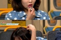 현아 태도 논란, 방송중 엎드리고 화장 고치고?