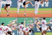 태미 ‘뒤후리기 시구’ 해외서도 깜짝 놀랐다
