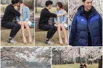 ‘엄마의 정원’ 정유미-최태준, 벚꽃나무 아래 설레는 첫 키스