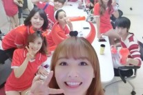 레인보우 재경, 응원 인증샷…개성있는 붉은 악마 응원복장 ‘눈길’