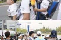 송일국, 세 쌍둥이와 인천 아시안게임 성화 봉송 “슈퍼맨이야~”