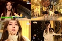‘인기가요’ 민아 하의 실종!  ’1자 다리’ 각선미 적나라해..