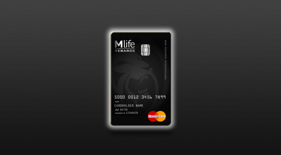 M life Rewards MasterCard Card Image Dark Background