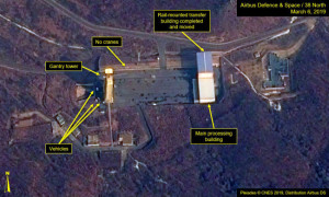 A satellite image of North Korea's Sohae Satellite Launching Station
