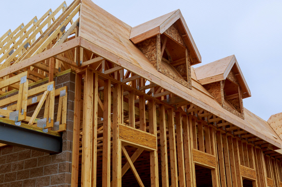 New construction of a house Framed New Construction