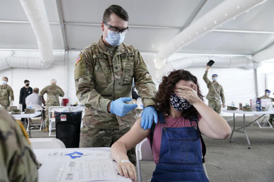 FEMA vaccination center at Miami Dade College in Miami.