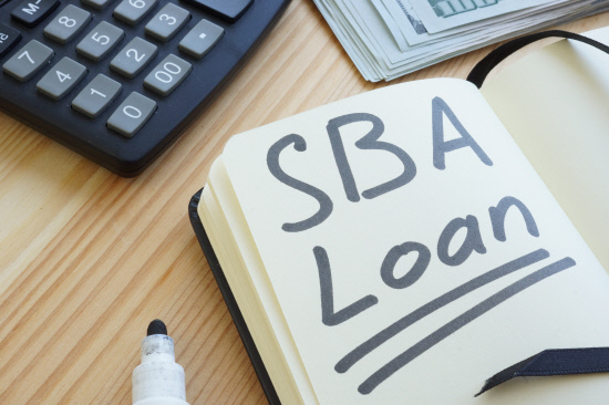 Conceptual hand written text showing SBA loan