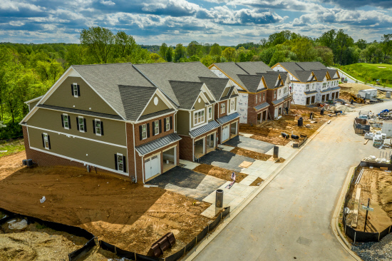 Elevated view of almost finished