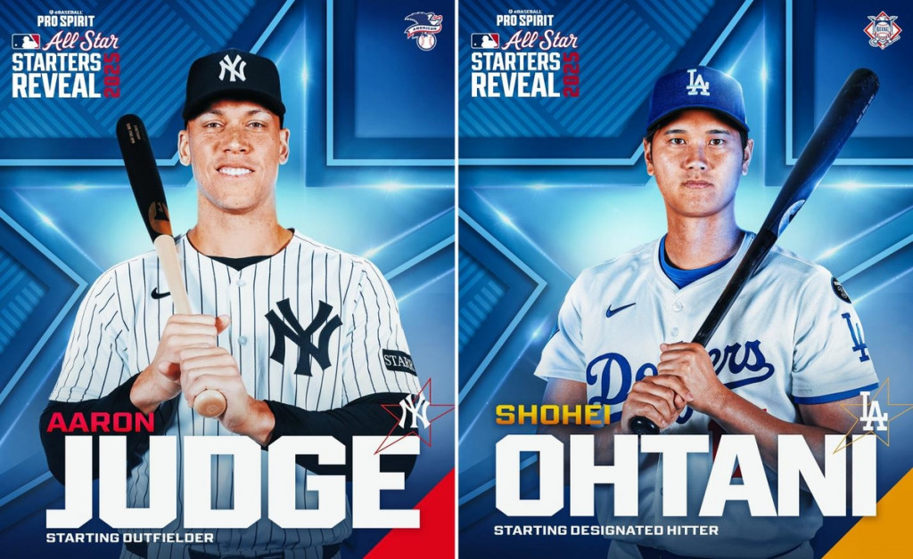 2025 MLB 올스타전에 출전하는 저지(왼쪽)와 오타니 [MLB 소셜미디어 캡처]