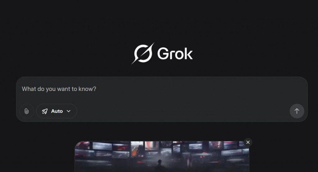 xAI 그록 초기화면