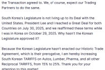 [전문]트럼프 SNS 대체 뭐랬길래…“한국 車·상호관세 다시 25%” [1일1트]