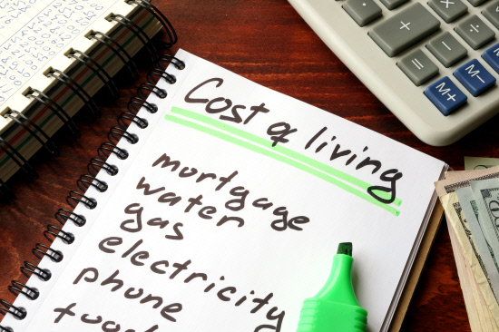 Cost of living written in