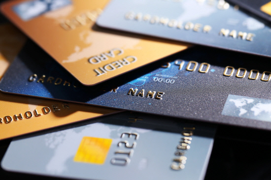 Credit cards, close up